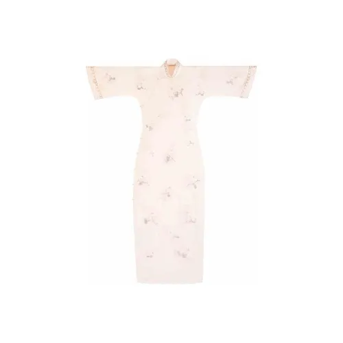 YICHENGFENGXU Cheongsam Women's Beige Positioning Embroidery