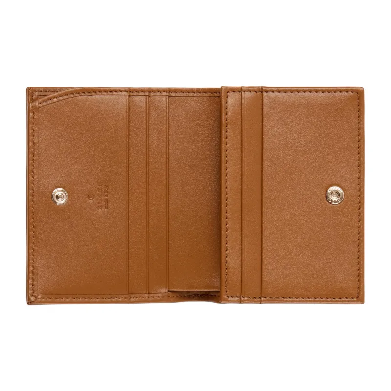 GUCCI GG Marmont Leather Wallet Mini Women's Brown-5