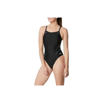 Speedo Women's Tone Setter Splice Flyback One Piece Black One piece Swimsuit Women's