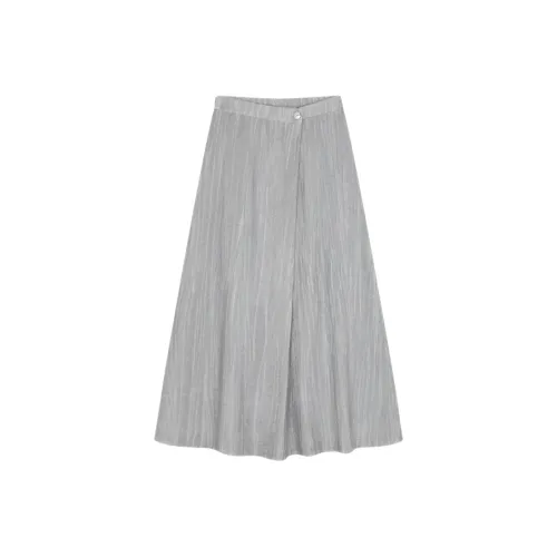 IHIMI Casual Long Skirt Women's Misty Rain Gray