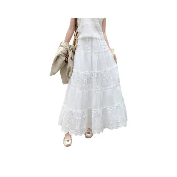 MADALLO Casual Long Skirt Women's White