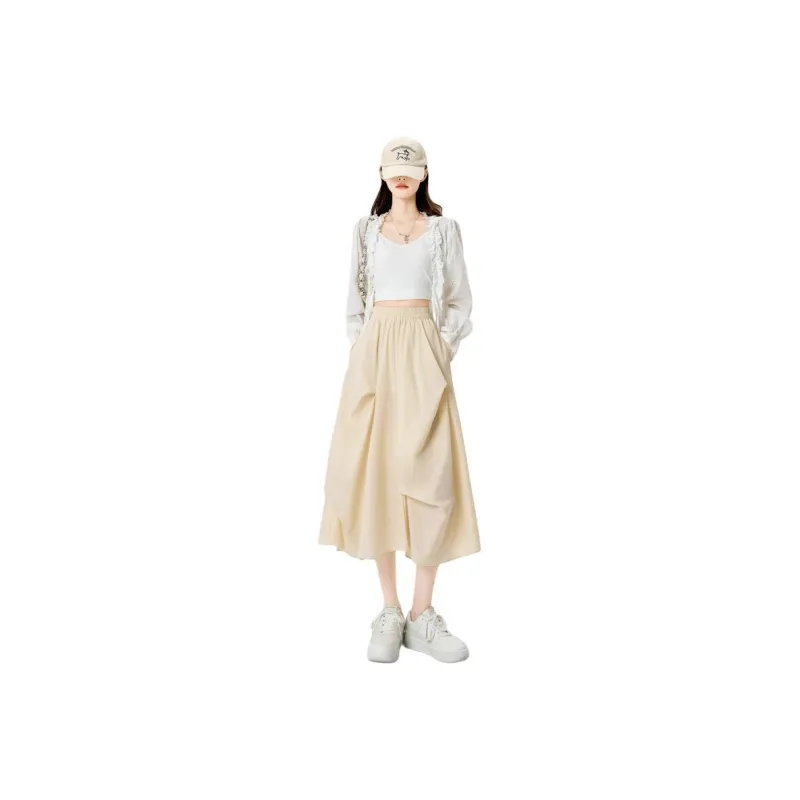Flowers In Water Casual Long Skirt Women's-8