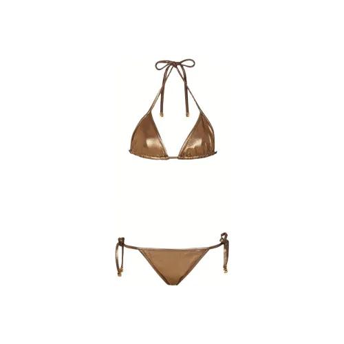Burberry Womens Logo Tape Bio Based Stretch Nylon Bikini Black