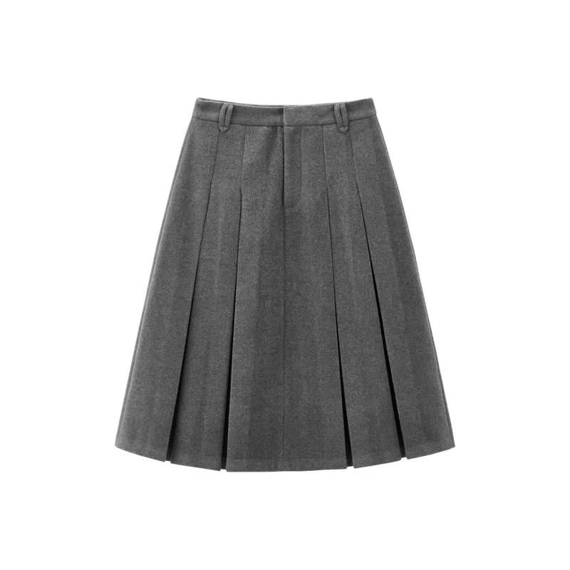 LEDIN Casual Long Skirt Women's Volcanic Gray-0