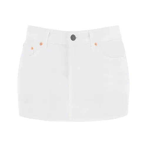 WARDROBE.NYC Denim Short Skirts Women's White