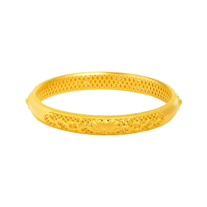 Yuanyanghuangjin 999 Fine Silver Bangles Women's-0