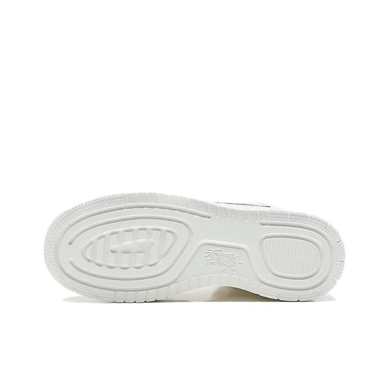 QIAODAN Dry Anti Slip Wear Resistant High Top Skateboard Shoes Women's White Gray-5