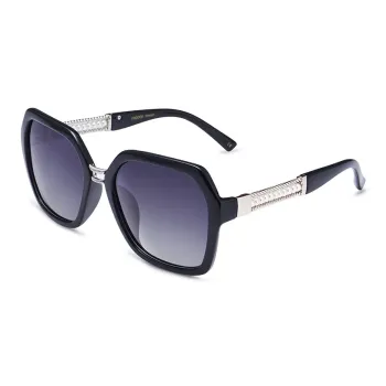 VEGOOS PC Square Sunglasses Women's Black/Gray
