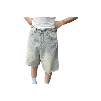 RASHOMONG Denim Shorts Unisex Blue