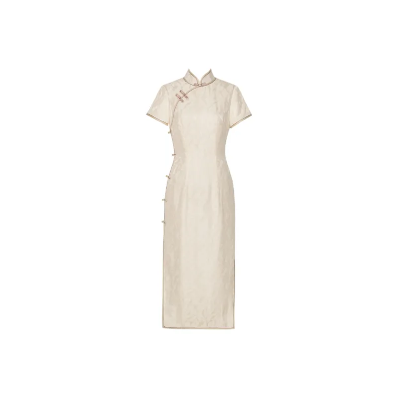 Clothes Cut By Time Cheongsam Women's Apricot-0