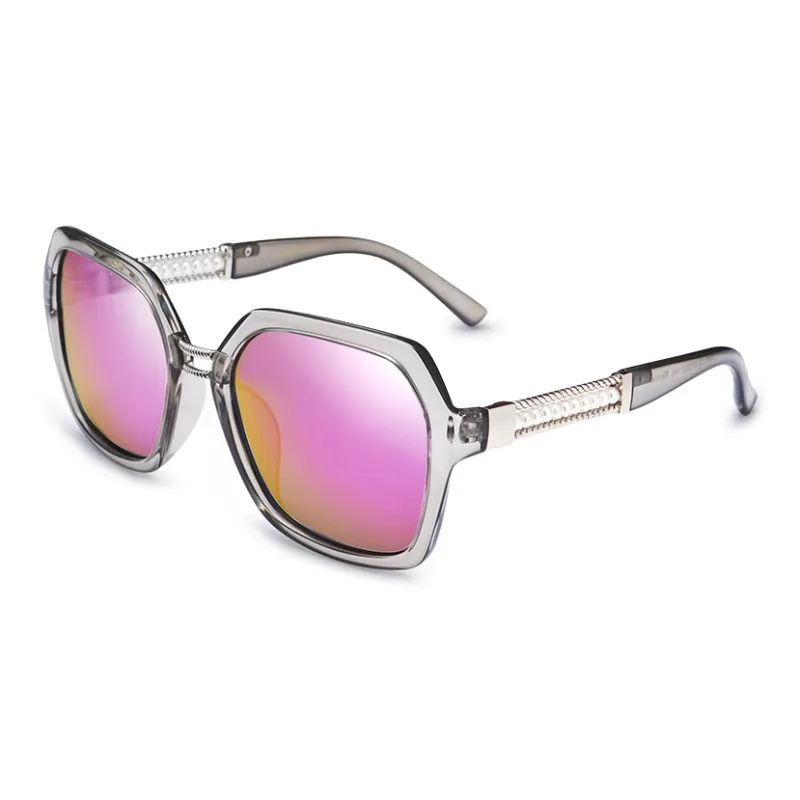 VEGOOS PC Square Sunglasses Women's Black/Gray-6