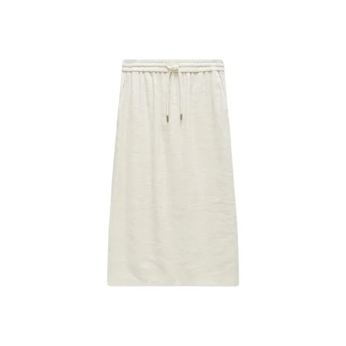 INSUN Casual Long Skirt Women's Cream White