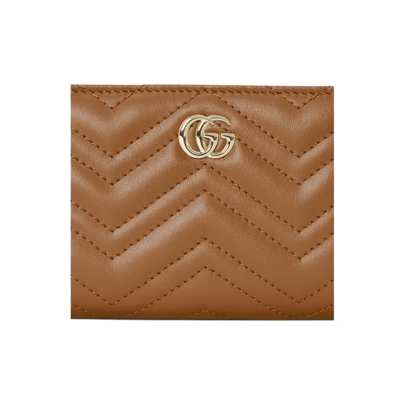 GUCCI GG Marmont Leather Wallet Medium Size Women's Brown-6