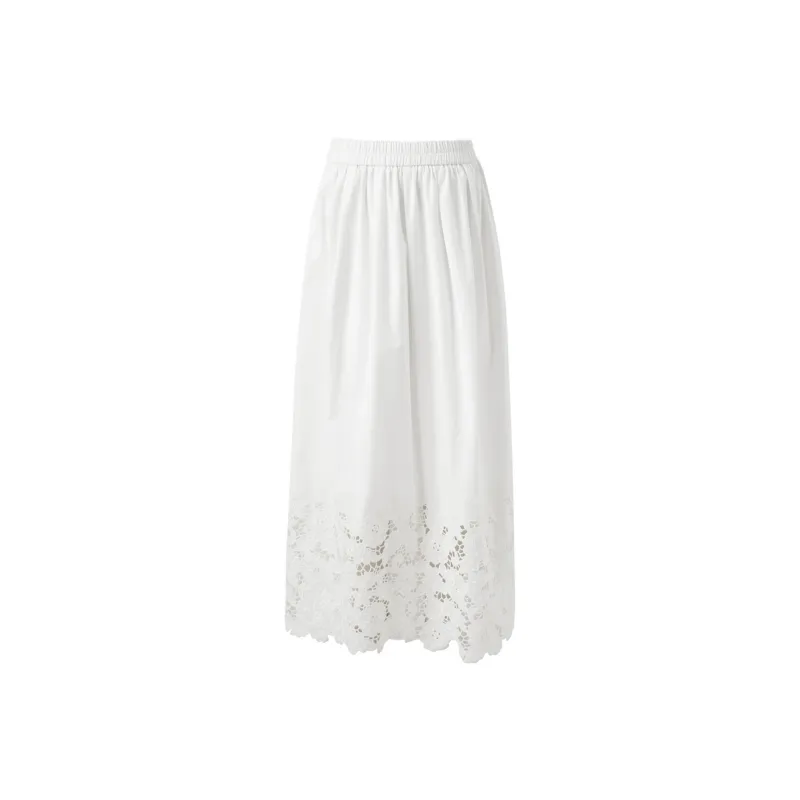 3COLOUR Casual Long Skirt Women's Cloud White-0