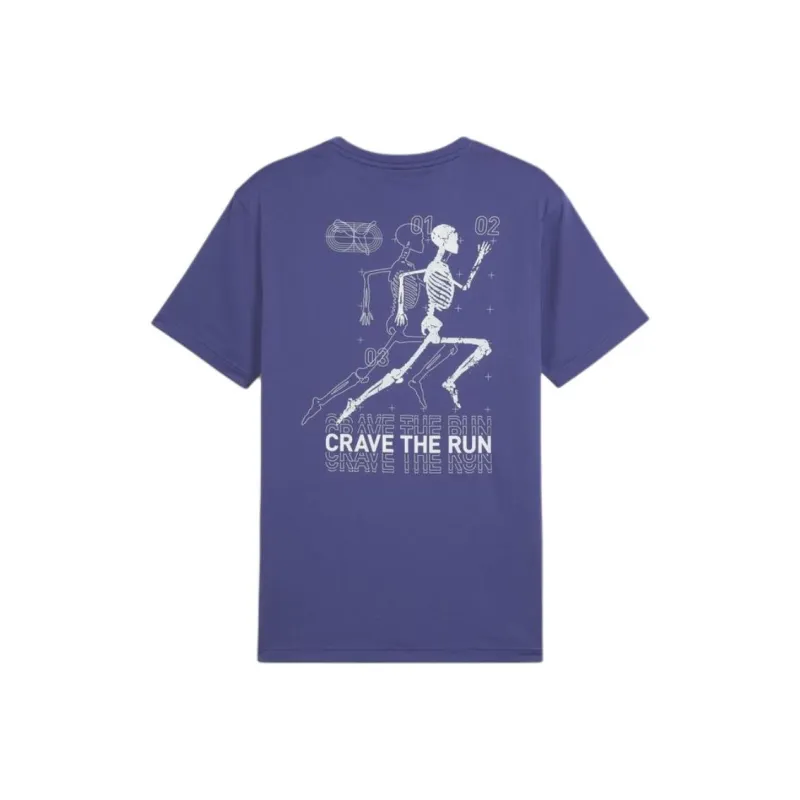 PUMA GRAPHICS SKELETON RUN T Shirt Men's Blue Crystal-1