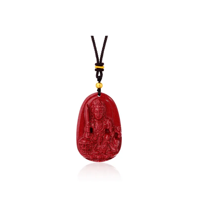 JINLIUFUJIXIANG Reconstructed Cinnabar Necklaces Unisex-38