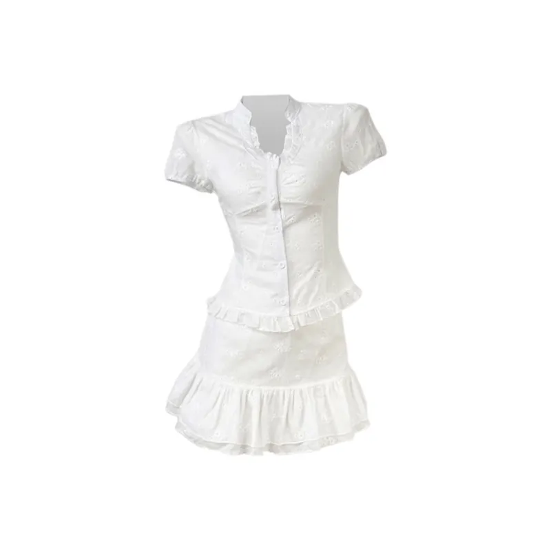 Manekniv Skirt Set Women's White-0