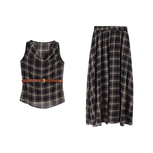 PLANE DRIFT Two Piece Skirt Sets Women's Clothing Sets Top+Skirt