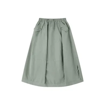 QIAODAN Casual Long Skirt Women's Dusty Gray Green