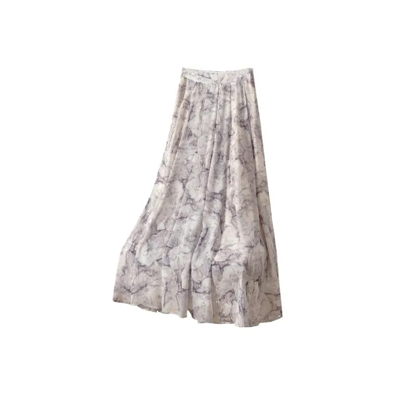 TOUCH Casual Long Skirt Women's Gray Purple-0