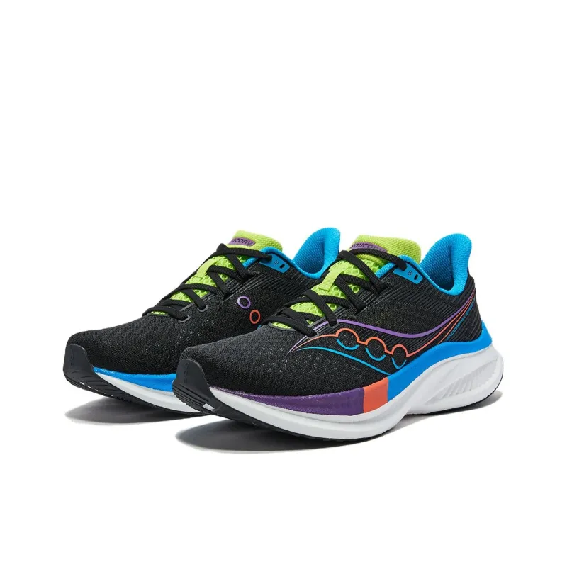 Saucony Cushioning, Wear Resistant Low Top Running Shoes Unisex Black Purple FUTURE BLACK-2