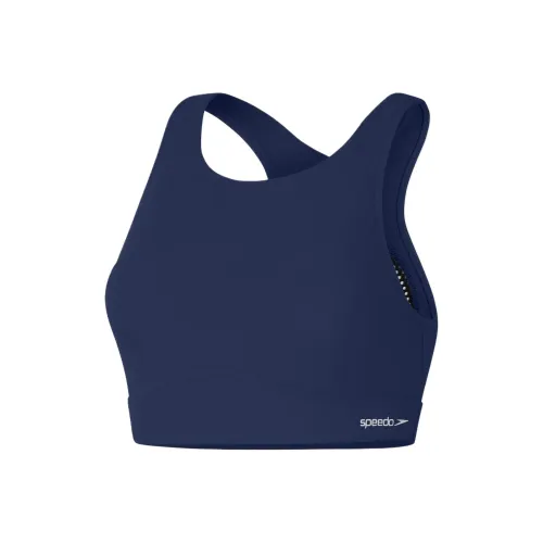 Speedo Solid Bikini Top Two-Piece Swimsuits Women's Blue