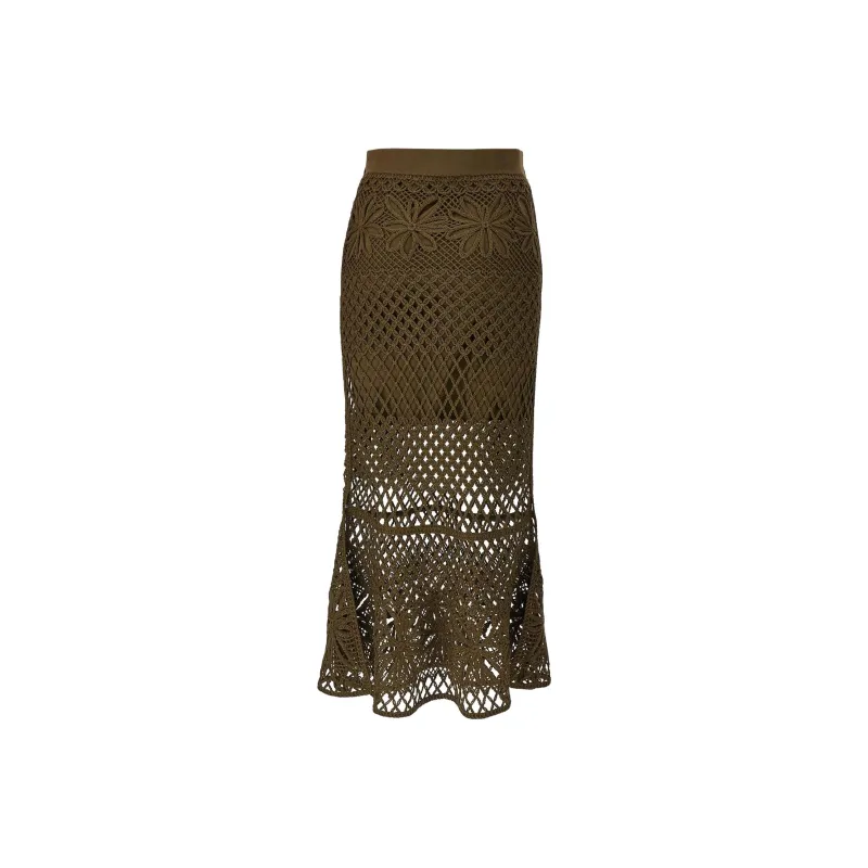 PINKO Crochet Midi Skirt-0