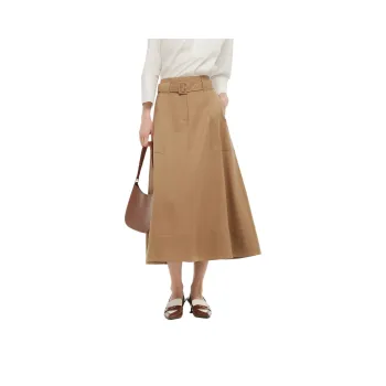 GOELIA Casual Long Skirt Women's Light Camel