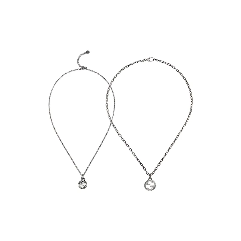 GUCCI 925 Sterling Silver Necklaces Unisex-1