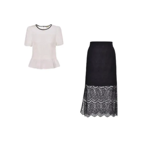 DIFFIE RIEGER Skirt Set Women's Black White