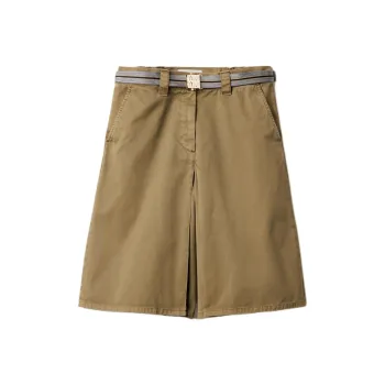 MIU MIU Garment dyed Cotton Midi Skirt