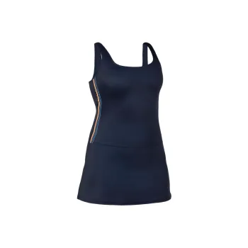 DECATHLON One piece Swimsuit Women's Dark Navy Blue/Blue/Peach Orange