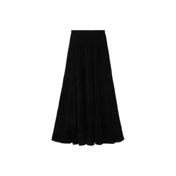 XIANGYING Casual Long Skirt Women's Black