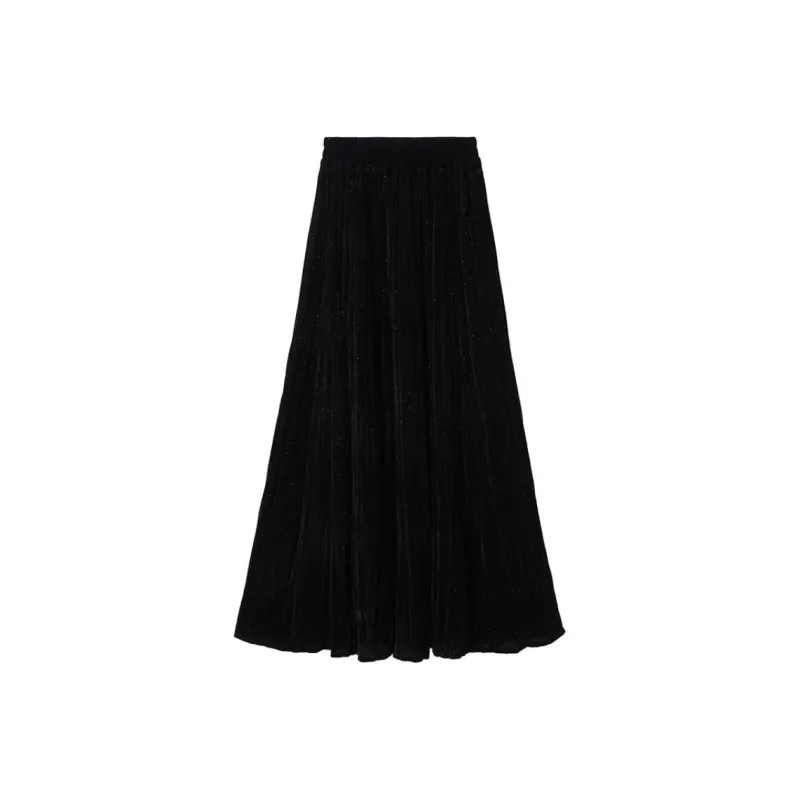 XIANGYING Casual Long Skirt Women's Black-0