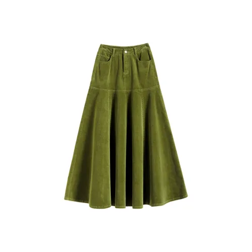 You Cow Me Pants Casual Long Skirts Women's Avocado Green