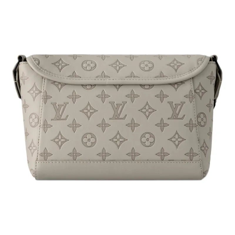 LOUIS VUITTON Pulse Embossed Calfskin Crossbody Bag, Shoulder Bag Men's Gray-2