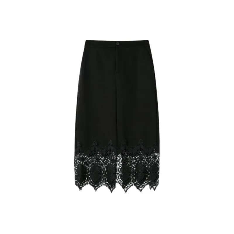 SHUXI Casual Long Skirt Women's Black Sonata-0