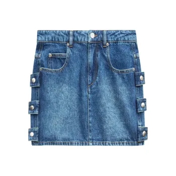 ISABEL MARANT ETOILE Stessy Logo Patch Denim Skirt