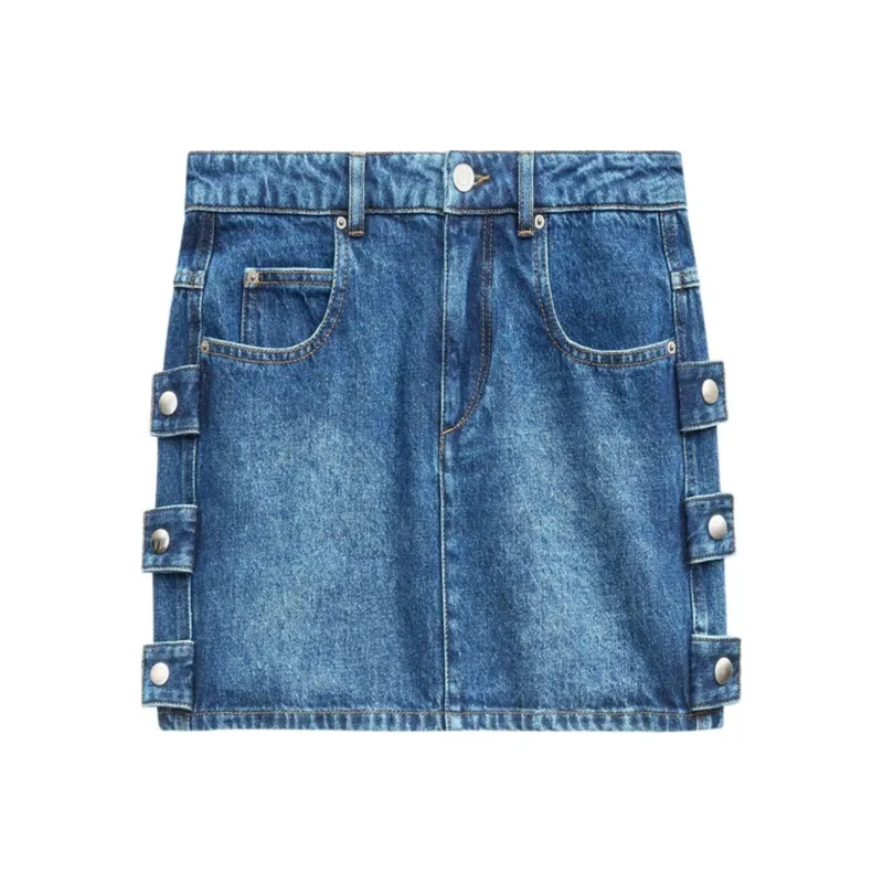 ISABEL MARANT ETOILE Stessy Logo Patch Denim Skirt-0