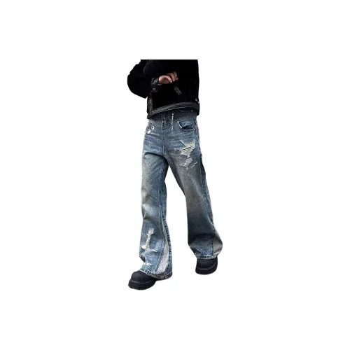 SZSX Jeans Unisex Blue