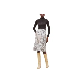 HERMES Casual Long Skirt Women's Beige