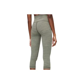 Lululemon Wunder Under Athletic Trousers Women's Gray Green