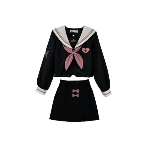 FUSHENG Uniforms Women's Black
