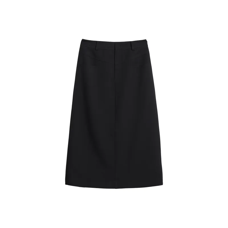 Mambe Casual Long Skirts Women's Black-0