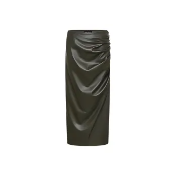 URBAN REVIVO Casual Long Skirt Women's Dark Green