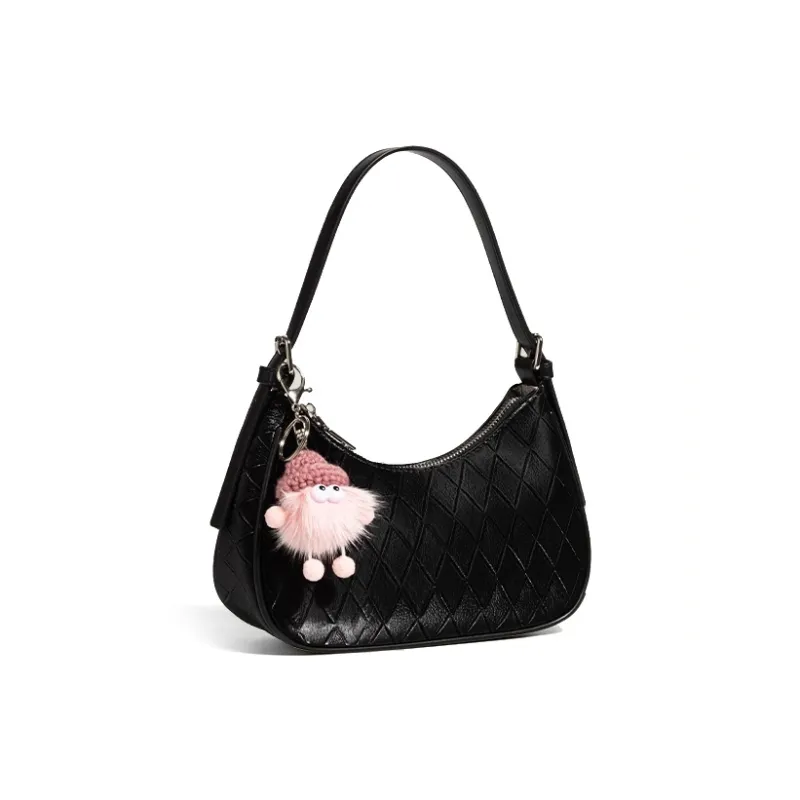 Jade En Plus PU Handbag Medium Size Women's Cream White/Peach Pink/Night Black-9