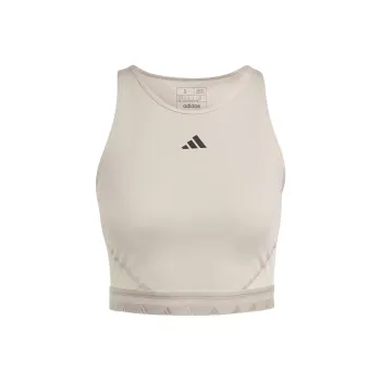 Adidas Aeroready Hyperglam Crop Tank Top Sport Vests Women's Taupe