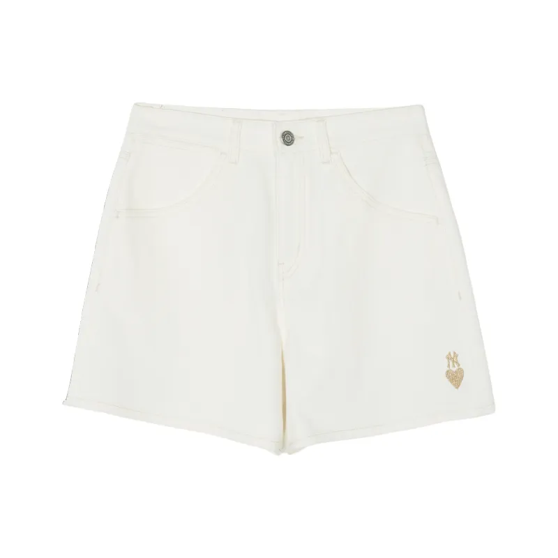 MLB New York Yankees Denim Shorts Women's Ecru-0