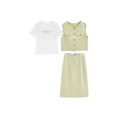 Love To Serve Skirt Set Women's Green Khaki