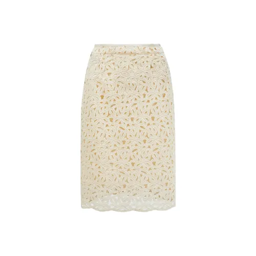 Moncler SS25 Casual Long Skirt Women's Ivory White